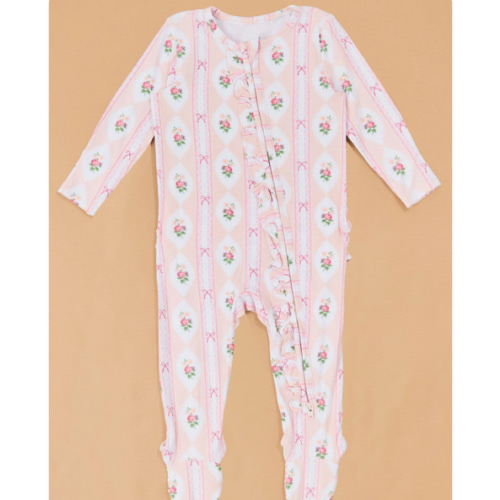 Ogee Floral Ruffle Footie