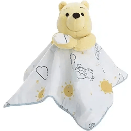 Disney Winnie The Pooh White, Yellow, and Aqua Cloud and Sun Lovey Security Blanket
