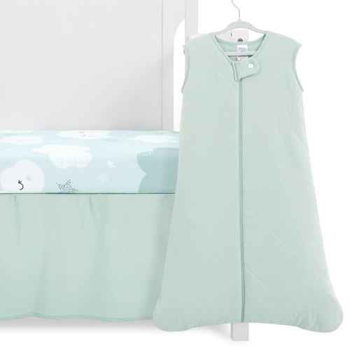Evolur Buybuy Baby Dreamer 3 Piece Mini Crib Bedding Set, Machine Washable, Soft and Breathable Toddler Bedding Set, Includes Fitted Sheet, Comfortor and Crib Skirt