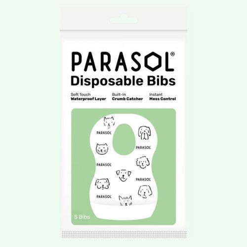 Parasol 5ct Disposable Bibs - White