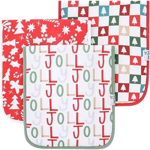Copper Pearl Baby Burp Cloth Large 21''x10'' Size Premium Absorbent Triple Layer 3-Pack Gift Set Jolly
