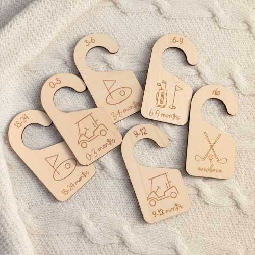 Wooden Nursery Closet Dividers Baby Clothing Size Organizers Set