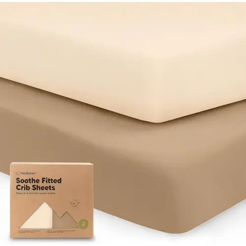 KeaBabies 2-Pack Organic Crib Sheets for Boys, Girls - 52x28 Fitted Crib Mattress Sheet Neutral, Breathable Jersey Cotton Cover for Baby Bed, Toddler Mattress, Soft & Cute Prints (Pecan)