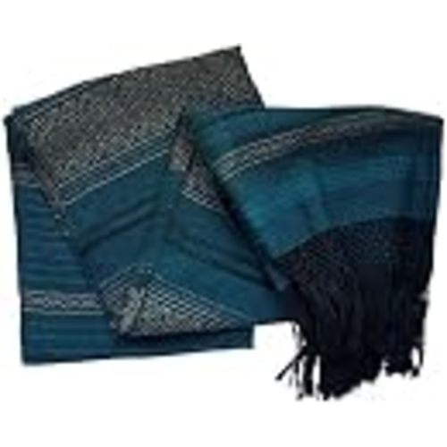 Baby Trapoz Mexican Rebozo w/Artisela, Natural Birth, Jade, 98.5 In | Handwoven in Oaxaca, Pedal Loom, Cotton with Copper-Gold Artisela Motifs, Openwork Rows, Doula Massage, Belly Binding
