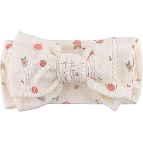 LemonSpace Handmade baby bow with Knotted Double Bows Stretchy Soft Cotton Infant Headwrap Comfortable Hair Accessories for Newborn,Toddler,Kids Ideal Gift for Baby Shower,Holidays