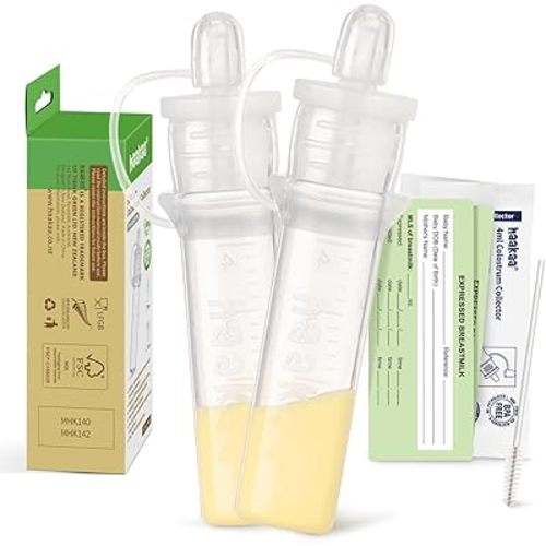haakaa Colostrum Collector kit Colostrum Syringes for Breastmilk to Collect, Feed & Store, Ready-to-Use (0.1oz/4ml, 2 PK)