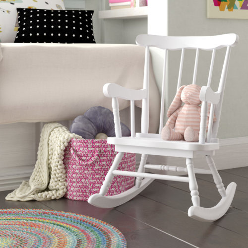 Indigo Safari Hamby Kids Solid Wood Rocking Chair & Reviews | Wayfair