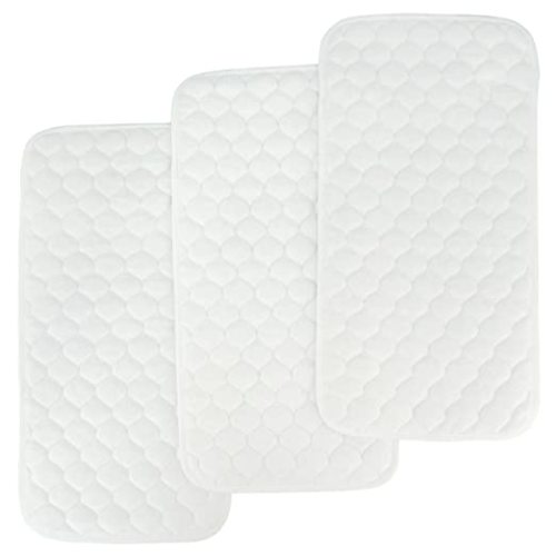 BlueSnail Quilted Thicker Waterproof Changing Pad Liners,3 Count(Snow White 13” x 27”)