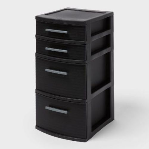 4 Drawer Medium Tower Black 1pc - Brightroom™