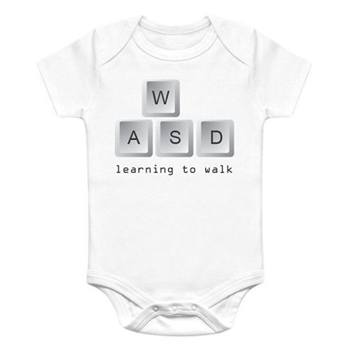 Nerdy Onesies Unisex Baby "Learning to Walk" WASD Onesie