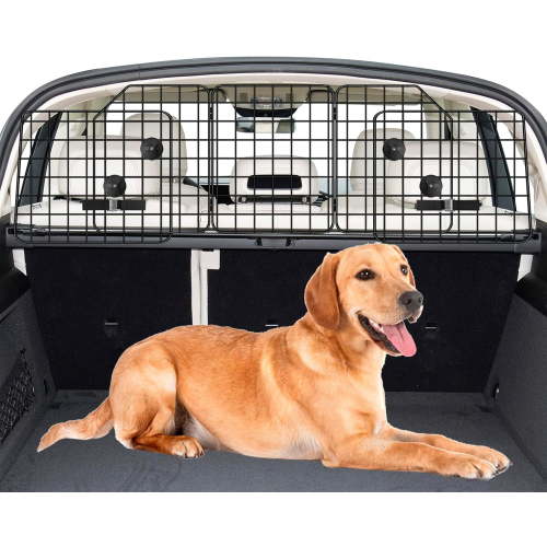 Dog Car Barrier for SUVs, Van, Vehicles, Adjustable Large Pet Barriers, Universal Fit Heavy-Duty Wire Mesh Dog Guard, Pet Divider Gate for Truck Cargo Area, Safety Car Divider, 61.9 Inches
