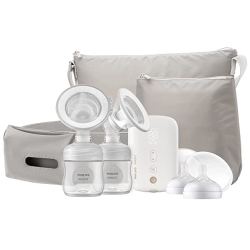 Philips Avent Manual Breast Pump, Easy Pumping with Natural Motion Technology, Silicone Cushion, 4oz Natural Bottle, Sealing Disc, Screw Ring, Transparent, Model SCF430/03