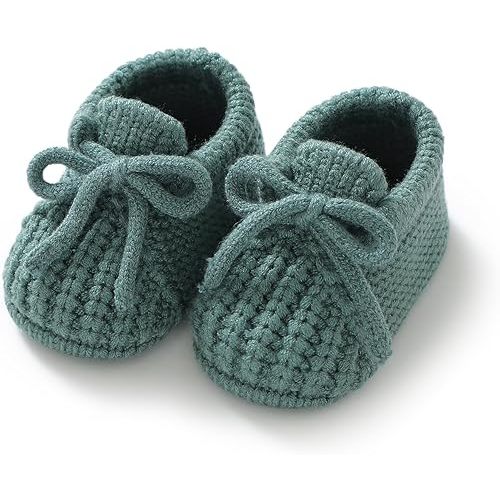 DovFanny Baby Booties Newborn Baby First Shoes Cozy Warm Knit Soft Booties for Toddler Infant Boy Girl