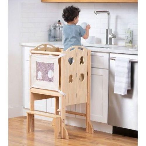 Avenlur Plum 3-in-1 Foldable Kitchen Tower, Step Stool & Chalkboard for Kids