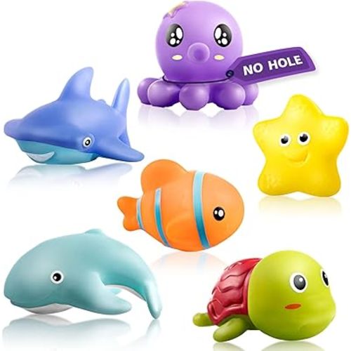 Hely Cancy Infant Bath Toys for 18 Months - No Hole Animal Bathtub Toys, Baby Bath Tub Toys