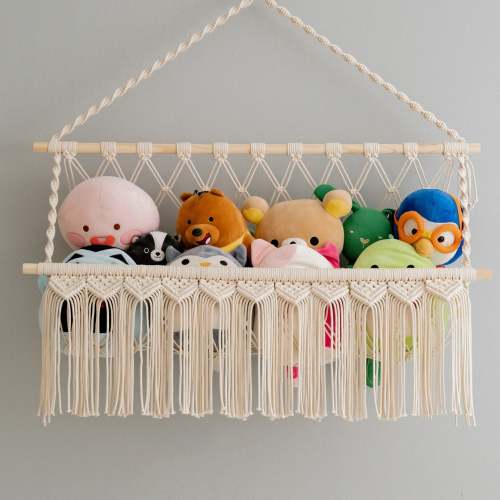 Macrame Toy Storage Hammock for Toy Hammock and Plush Net I65