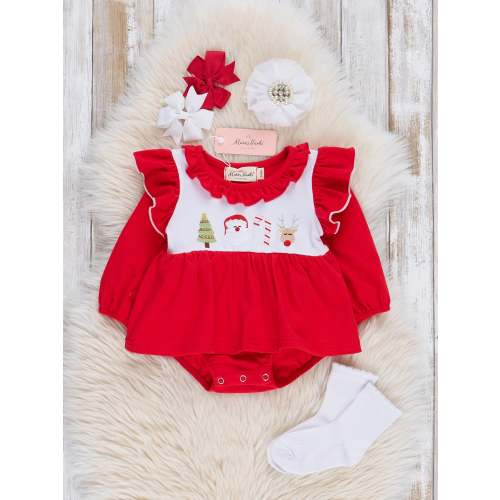 Holiday Embroidered Ruffle Bubble