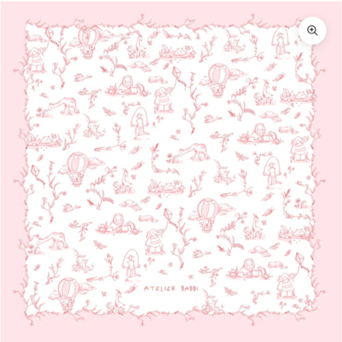 Toile De Jouy/Pink Muslin Swaddle | Double-Layer Baby Blanket