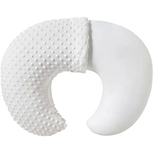 Nursing Pillow and Positioner, Breastfeeding, Bottle Feeding, Baby Sitting Support with Removable Ultra Soft Cover, Tummy Time Support for Baby Boys and Girls (White)
