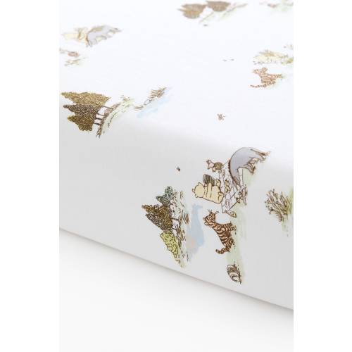 PATTERNED PERCALE CRIB FITTED SHEET
