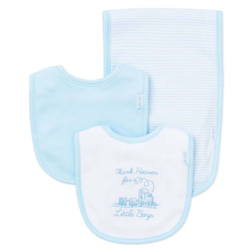 Thank Heaven For Little Boys Bib & Burp Set