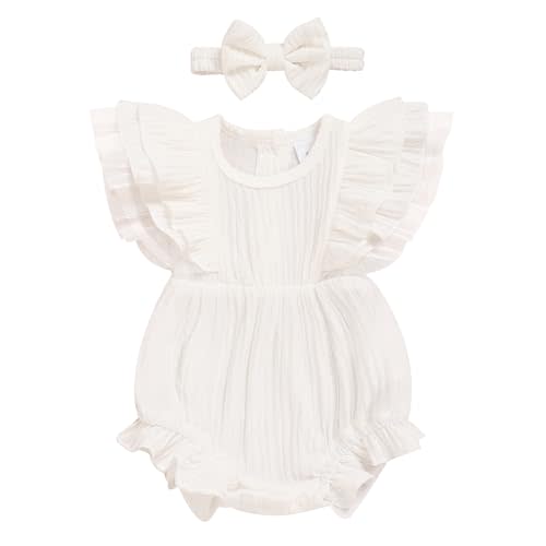 TITKKOP Ruffle Bubble Romper for Baby Girl | One-Piece Shorts Jumpsuit | Summer Outfit & Dress for Infants 0-18M