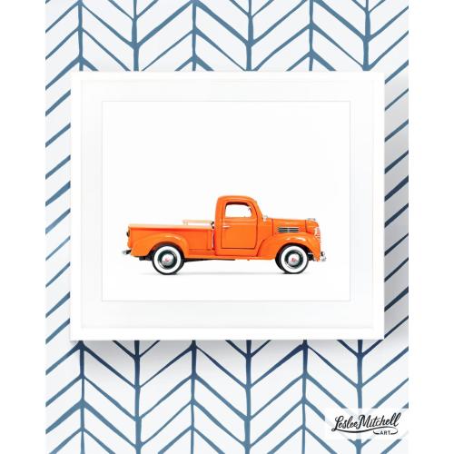 Car Series - Orange Truck – Leslee Mitchell Art