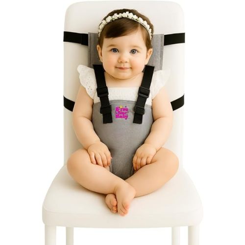 Portable Chair Strap - Travel Dining Seat Cover for Babies & Toddlers | Portable Baby Chair for Travel | Compact, Foldable Baby Seat Cover – Grey