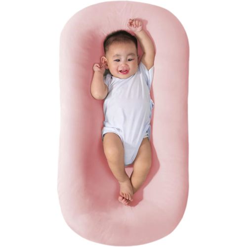 Baby Lounger, Baby Lounger for Newborn, Soft Breathable Washable Infant Lounger for Baby Home and Travel (Pink)