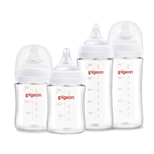 Pigeon Mixed Size Anti-Colic Glass Baby Bottle Starter Bundle