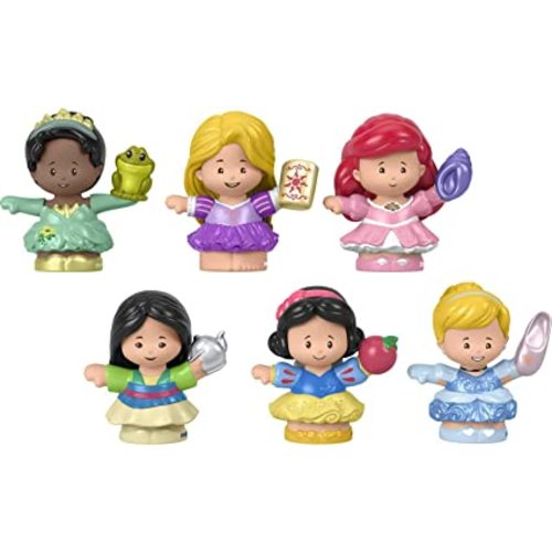 Fisher-Price Little People Toddler Toys Disney Princess Figure Pack, 6 Characters for Preschool Pretend Play Kids Ages 18 Months+