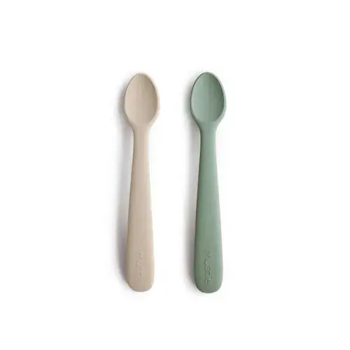 Mushie Baby Spoon Set Blue/Sand | Baby Bunting AU