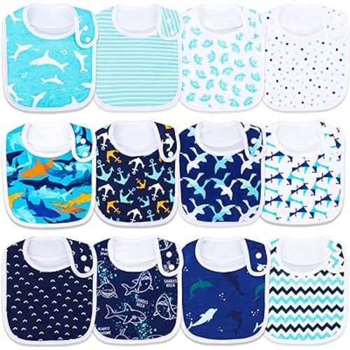 Baby Bibs Soft and Absorbent Organic Cotton Bandana Drool Bibs Set for Boys Girls Newborn 0-36 Months