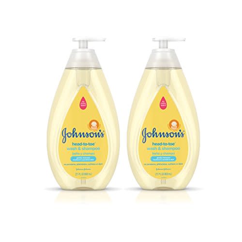 Johnson's Head-to-Toe Hypoallergenic & Paraben-Free Baby Wash & Shampoo Twin Pack, 2 x 27.1 fl. oz