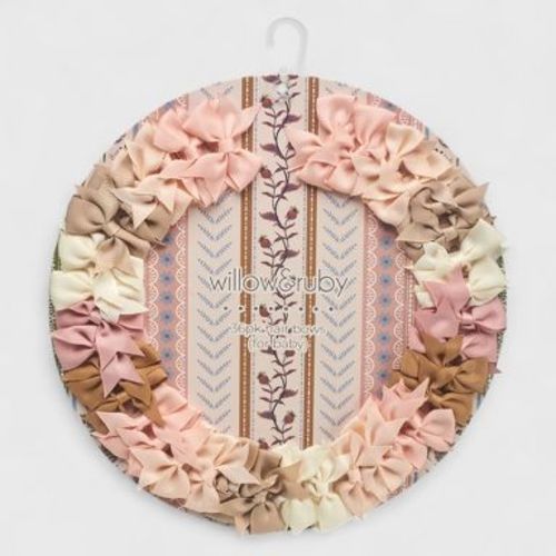 Willow & Ruby Baby Hair Bows 36-Pack Ribbon Hair Clips for Newborns & Infants (0-12 Months)- Assorted Colors, Non-Slip Alligator Clips, Earth Natural