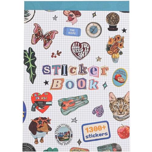 Girl's Korean Sticker Book, Food and Daily Life Theme - 1300+ Cute Dream Style Foodie Stickers, for DIY Scrapbooking Journaling Handbook Decoration Blue