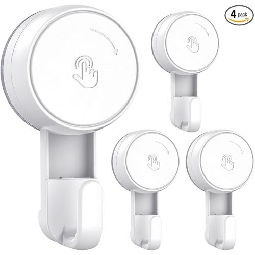 LUXEAR Heavy Duty Waterproof Shower Hooks (4-Pack Single)