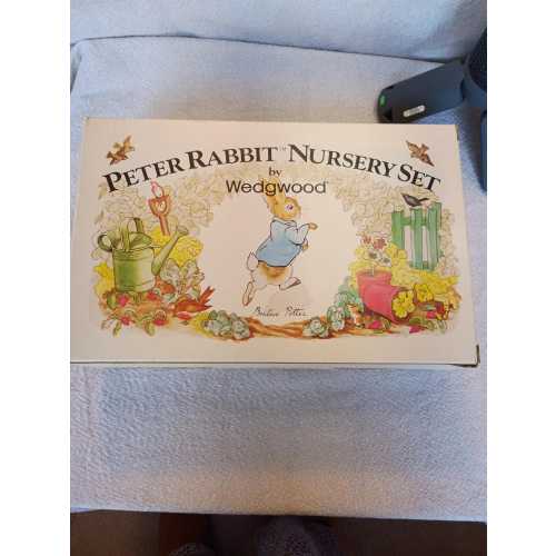 New in Box Wedgewood Peter Rabbit Nursery Set by Beatrix Potter - Plate, Cup, Bowl