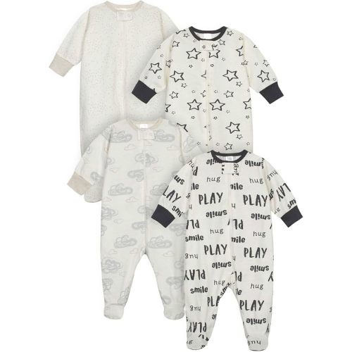 Onesies Brand Baby Boys & Girls 4-Pack Sleep 'N Play Footies Multi Pack