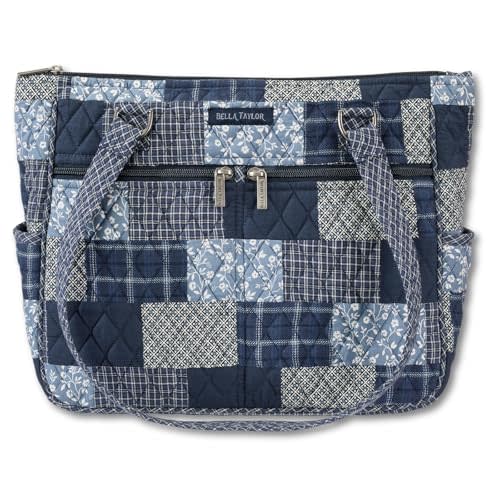 Bella Taylor Everyday Tote, Quilted Shoulder Bag for Women | Lightweight, 10-pocket quilted handbag, ultimate organization, machine washable, zippered top, durable construction