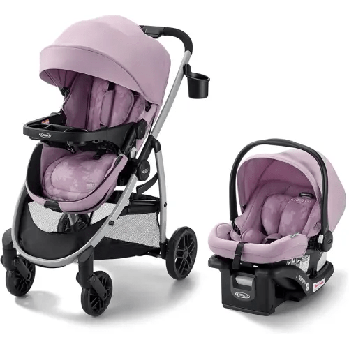 Graco Modes Pramette 3-in-1 Travel System, Car Seat Stroller Combo, Rear Facing Infant Car Seat, Infant Pramette to Toddler Stroller, Lilac Mod