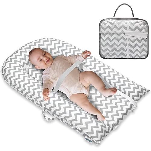 Changing Pad with Cotton Cover & Handle, Changing Table Topper with Washable Cover and Safety Straps Fits All Standard Dressers - The Perfect Pad for Your Baby Girl or Boy for Travel Outdoor