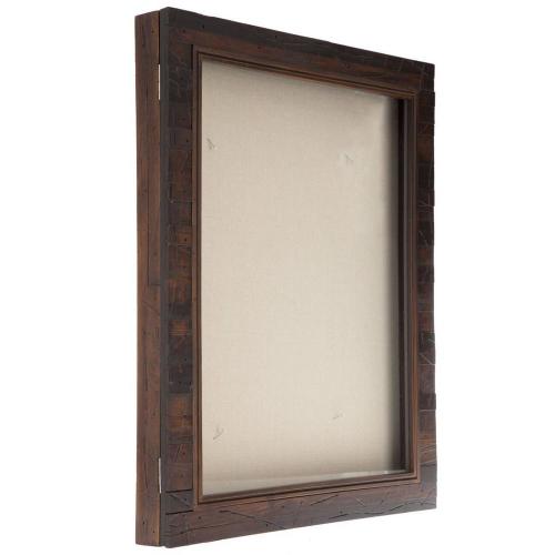 Dark Walnut Slatted Wood Shadow Box