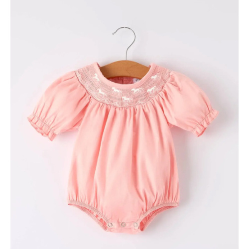 Pink Pony Smocked Romper