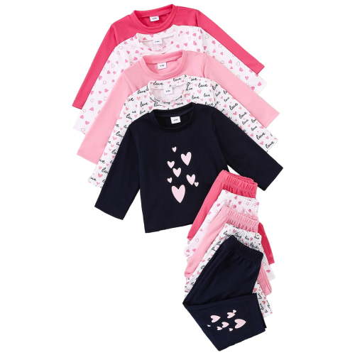 Hessimy Baby Girl Outfit Toddler Fall Winter Clothes Long Leeve Sweatshirt Pants Set Infant Crew Neck Top Sweatshirt Toddler Outfits For Girls (Pink,6-9 Months)