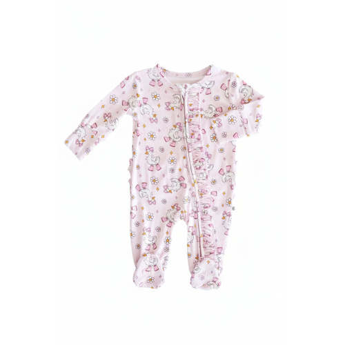 Silly Goose Ruffle Zipper Footie | Pink (0-3 Months)