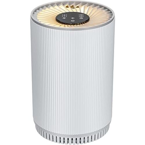 AIUZLK Air Purifiers for Bedroom Home with 3 Stage H13 HEPA Filter,22dB Quiet Desktop Small air Purifier with Night Light,3 Timing,Suitable for Smoke,Pet Dander,Hair,Odors.KJ80