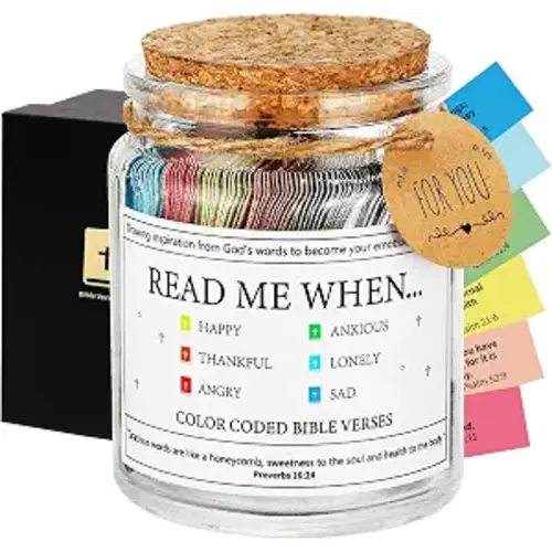 Bible Verse Jar,Scripture Prayer Cards Holy Bible Jar,Religious Communion Confirmation Baptisms Christian Gifts for Women Men Teen Girls,Birthday Graduation Teacher Appreciation Gifts Fathers Day Gift