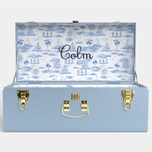 Petite Trunk - Light Blue - Island Hopper / Embroidery