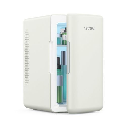 AstroAI Mini Fridge 6 Liter/8 Cans Beverage Skincare Fridge for Dorm Room Bedroom Warm White